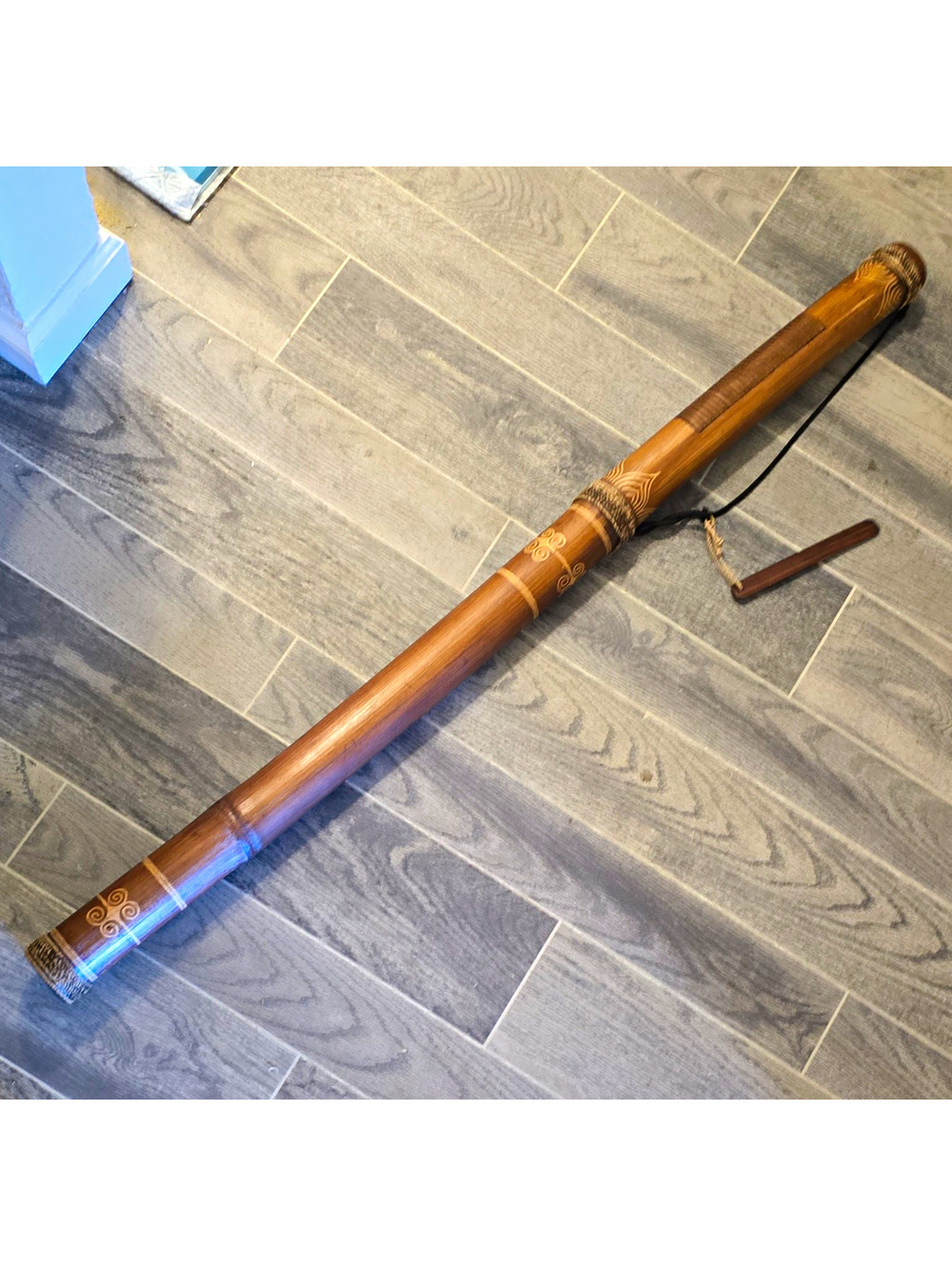 48" Bamboo Didgeridoo Guiro Scraper Hand Carved Tribal Wind Instrument w/ Stick